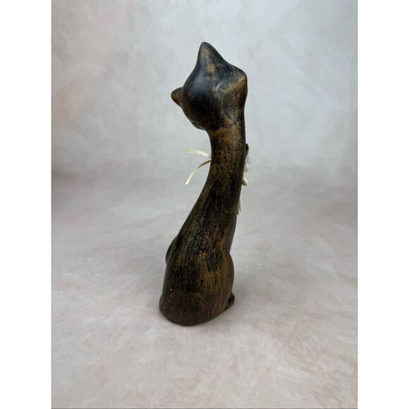 Vintage Siamese Cat Figurine Long Neck 1970s Mod MCM Ceramic - Picture 6 of 8